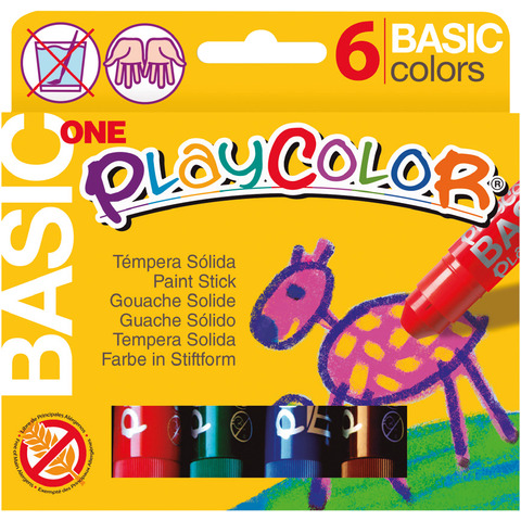 Playcolor tempera solida in stick 6 colori assortiti – 10 gr 10711