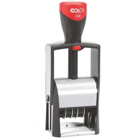 Timbro Colop autoinchiostrante datario con piastra personalizzabile 30×45 mm – 2360