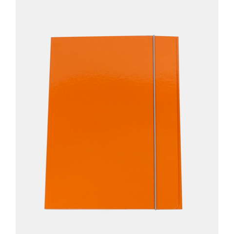 Cartella a tre lembi con elastico Cartotecnica del Garda 25×34 cm 0,8 mm colore arancio – CG0032LBXXXAE07