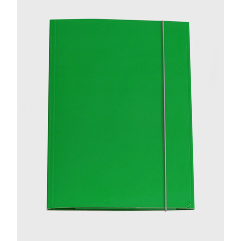 Cartella a tre lembi con elastico Cartotecnica del Garda 25×34,5 cm 0,8 mm colore verde – CG0032LBXXXAE03