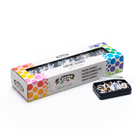 Puntine colorate Leone Dell’Era bianco – 10 scatole da 50 pezzi – PP50T101 ST