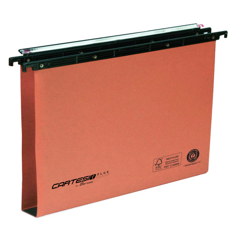 Cartelle sospese per cassetti Cartesio – interasse 39 cm fondo U3 – arancione – conf. da 25 pezzi – 100/395-3-A2