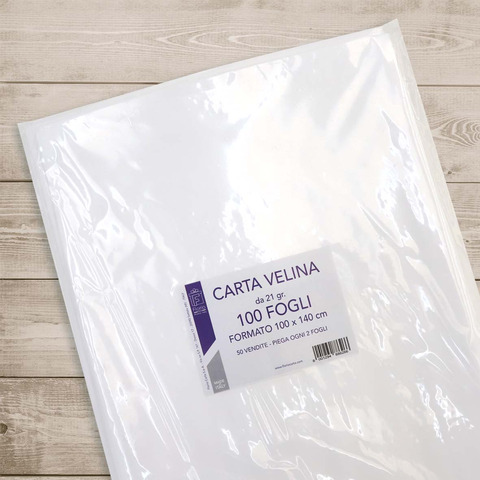 Carta velina 21 g/m² Florio Carta ripiegata – colore bianco 100×140 cm – conf. 100 pezzi – 6266