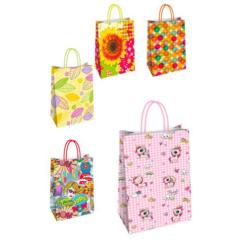 Borsa shopper Florio Carta fantasie assortite – formato 26x12x35 cm – conf. 25 pz – 73198