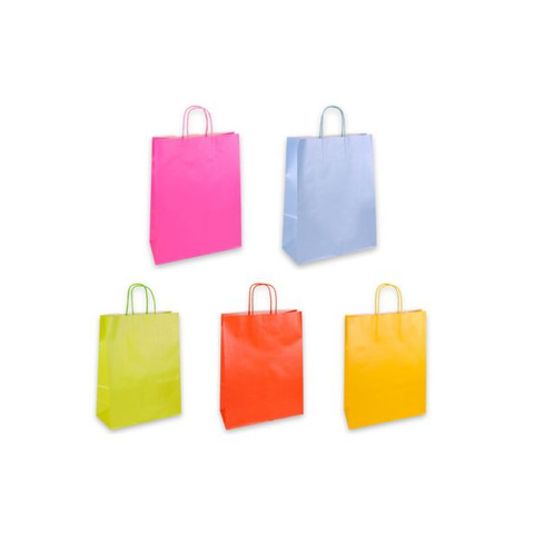 Borsa shopper Florio Carta perlata colori perlati assortiti – formato 18x8x20 cm – conf. 25 pz  – 73716