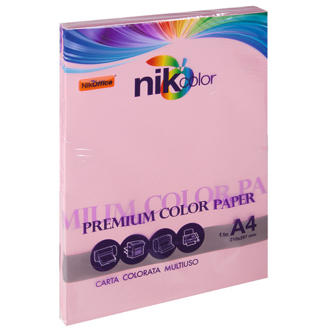 Carta colorata colori forti formato A4 Nikoffice 5 colori assortiti forti 160 g 125 ff – 23NIK095/160