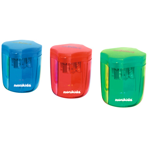 Temperamatite a 3 fori con serbatoio e tappo Nikoffice colori assortiti – 12NIK037