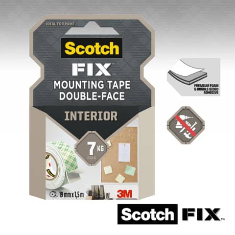 Nastro biadesivo forte Fix Scotch® formato 19 mm x 1,5 m – 4496G-1915-P