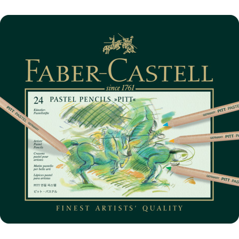 Astuccio in metallo matite Faber- Castell Pitt Pastel – colori assortiti – conf.24 pezzi – 112124