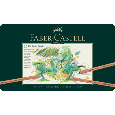 Astuccio in metallo matite Faber- Castell Pitt Pastel – colori assortiti – conf. 36 pezzi – 112136