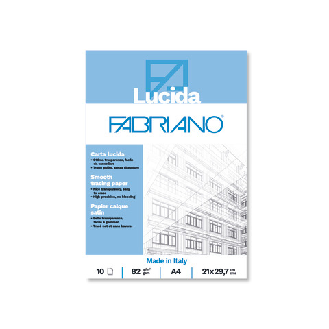 Blocco carta lucida Fabriano 10 fogli – 82 g formato A4 – 19100659
