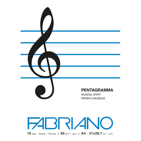 Quaderno musica Fabriano 16 fogli – 80 g formato A4 – 19100378