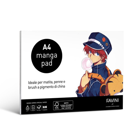 Blocco collato Favini Manga Pad 140 g – 30 fogli formato A4 A4200C4