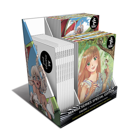 Espositore da banco 30 album Favini Manga – formati assortiti – G99X017