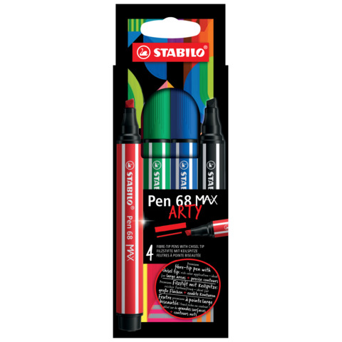 Pennarello Stabilo Pen 68 Max punta scalpello – conf. 4 pezzi – 768/04-21