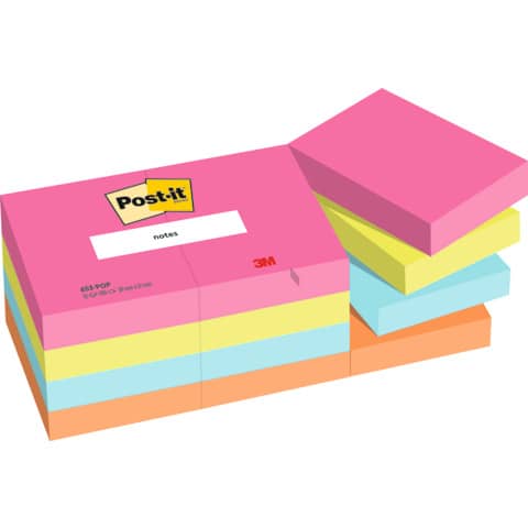 Foglietti Post-it® Popmistic – conf. 12 blocchetti da 100 ff – 38×51 mm – 653-pop