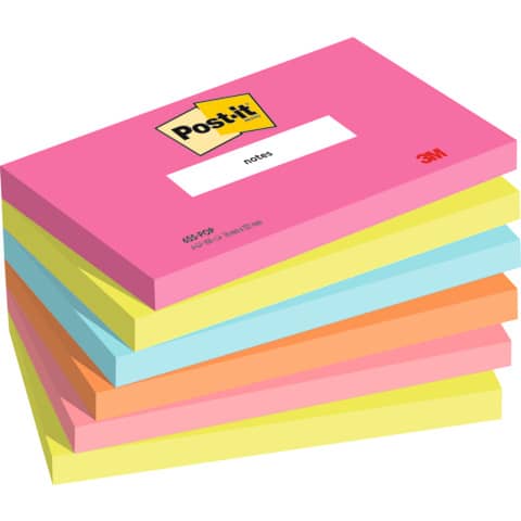 Foglietti Post-it® Popmistic – conf. 6 blocchetti da 100 ff – 76×127 mm – 655-pop