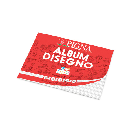 Album da disegno Pigna Kids – 24×33 cm 110 g/m² rigatura 5 mm – 20 ff – conf. 10 pezzi – 02019635M