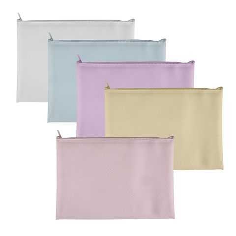 Busta Plastibor Bubble in EVA con zip cucita in tessuto colori pastello assortiti A5 – P0432890