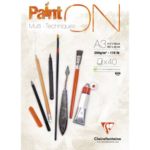 Blocco collato Clairefontaine Paint’on conf. 2 pz – formato A3 – 96536C