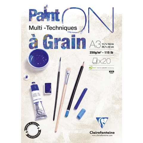 Blocco collato Clairefontaine Paint’on a Grain conf. 2 pz – 250 g/m² A3 – 975050C