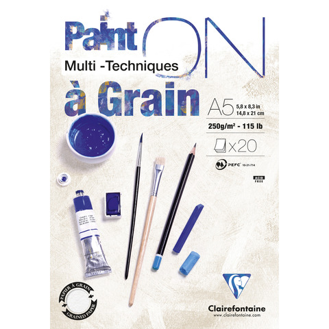 Blocco collato Clairefontaine Paint’on a Grain conf. 4 pz – 250 g/m² A5 – 975048C