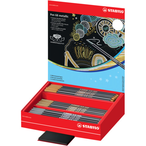 Espositore da banco 60 pennarelli Stabilo Pen 68 metallic – colori assortiti – 68/60-8-1