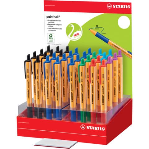 Espositore da banco 32 penne a sfera Stabilo Pointball – colori assortiti – 6030/32-1