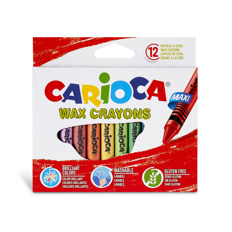 Pastelli a cera Maxi Carioca in conf. 12 pz – colori assortiti 42369