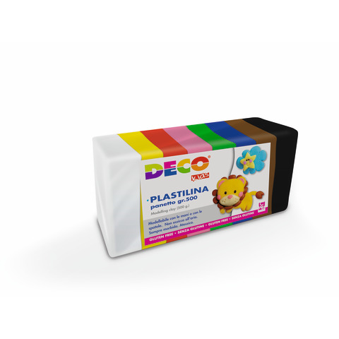 Plastilina in panetto Deco 500 g – conf. da 10 colori assortiti – 07033