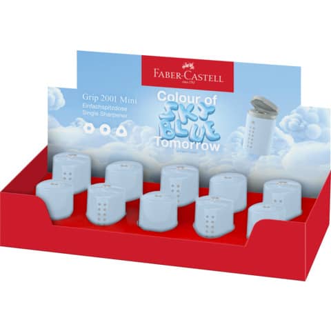 Temperamatite Faber-Castell grip mini – 1 foro – conf. 10 pz – colore blu cielo 183774