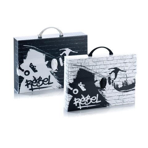 Valigetta in PPL Favorit con stampa Favorit Black&White soggetti assortiti 37,5x27x8 cm – 100501096