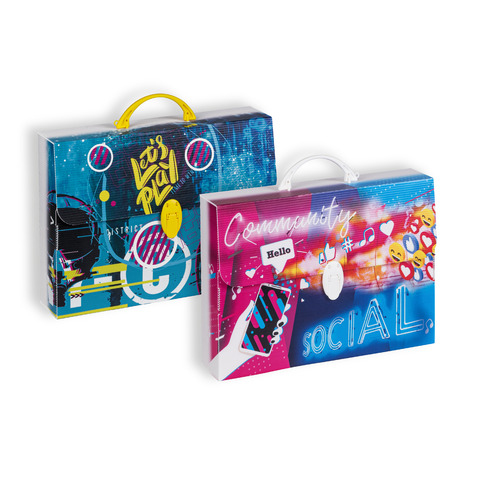 Valigetta in PPL Favorit con stampa Social 37,5x27x8 cm – 400174616