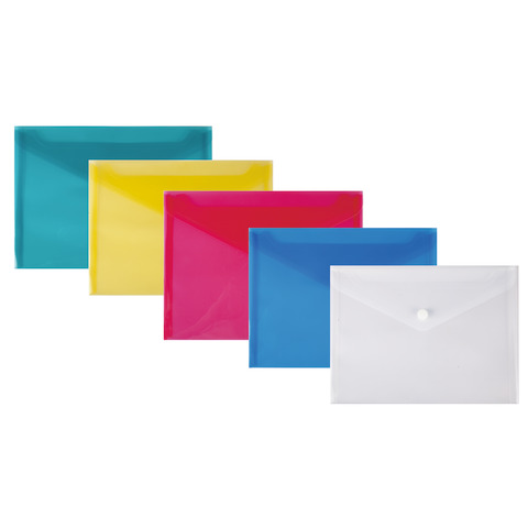 Busta Nikoffice portadocumenti trasparente con bottone  – conf. 5 pz – formato A3 – 01NIK033/1