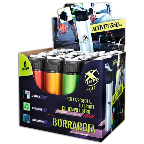 Espositore 12 borracce X-One activity – capacità 650 ml 57NIK002