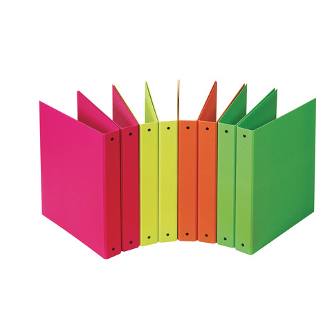 Raccoglitore a 4 anelli in cartone Neon D 30 – 22×30 cm – conf. da 24 pezzi in colori assortiti fluo – 400052717