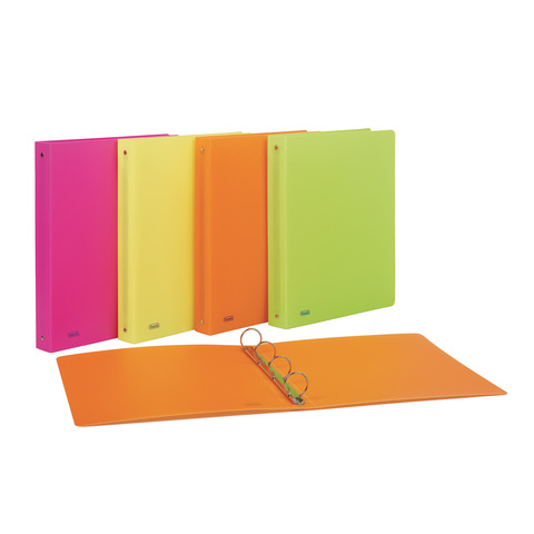Raccoglitore a 4 anelli in PPL Neon D 30 – 22×30 cm – conf. da 10 pezzi in colori assortiti fluo – 400090369