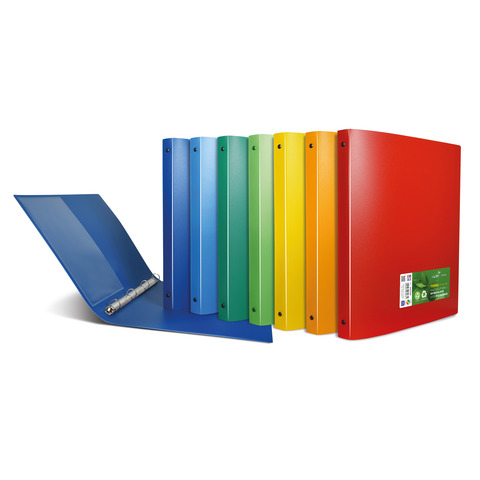 Raccoglitore in PP a lastra riciclato Sei Rota Terra A4 – colori assortiti – 4 anelli Ø 17 mm – 36931890
