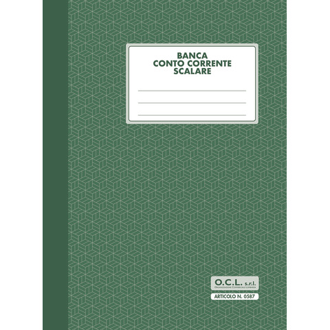 Banca conto corrente scalare O.C.L. 17×23 cm 20 fogli – 0587