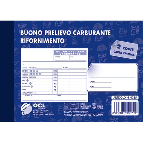 Blocco buoni prelevamento O.C.L. carburante – 0385N