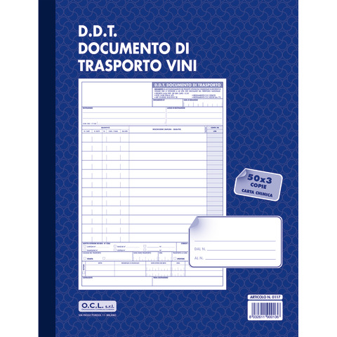 Blocco documento di trasporto vini O.C.L. 50×3 copie – 0117N
