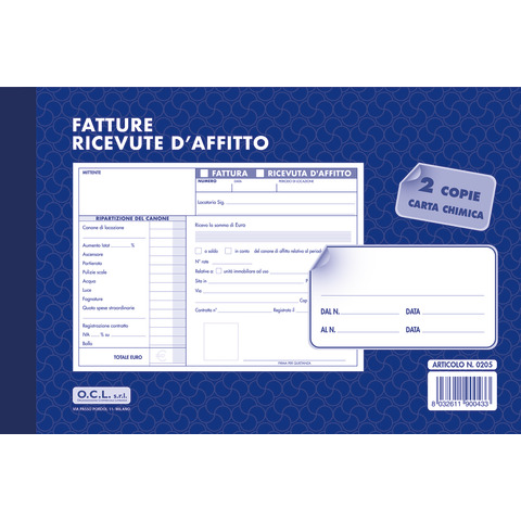 Blocco ricevute affitto O.C.L. 50×2 copie – 0205
