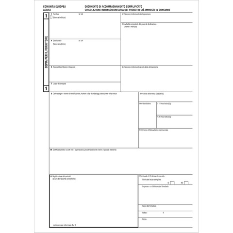 D.a.s. intracomunitario 3 copie O.C.L. 100 fogli – 0104