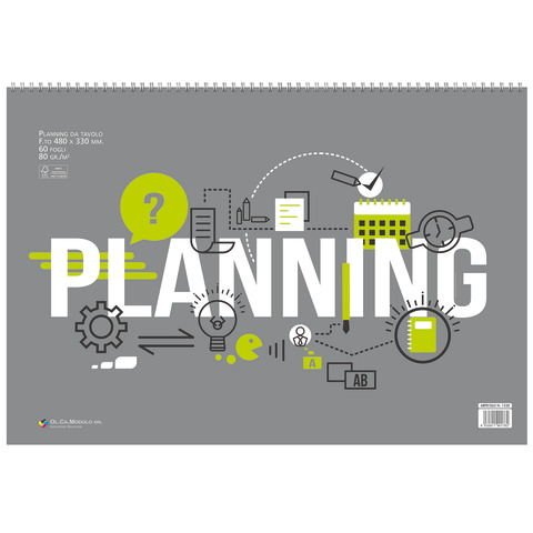 Planning da tavolo settimanale non datato O.C.L. 48×33 cm – 60 fogli 80 g/m² – 1520