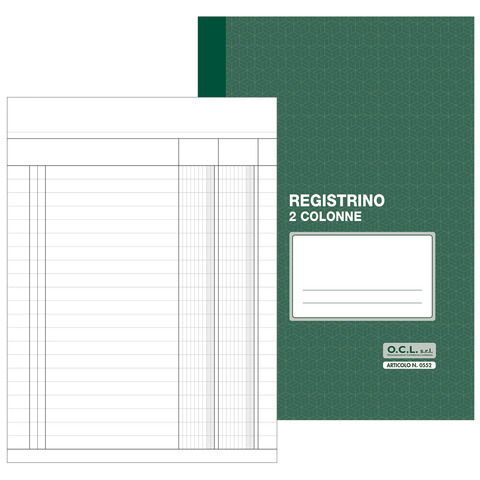 Registro a 2 colonne O.C.L. 17×23 cm 16 fogli – 0552