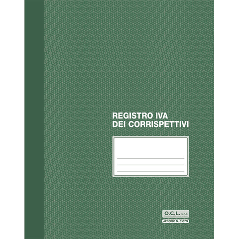 Registro IVA corrispettivi numerato 1/15 O.C.L. – 23,5×29,7 cm 8 fogli – 0507N