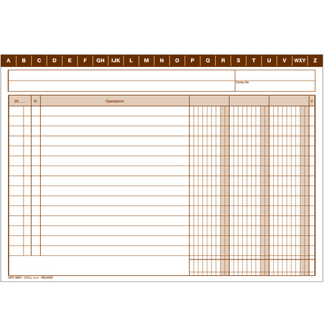 Schede a tre colonne O.C.L. formato 21×14,8 cm – 0847