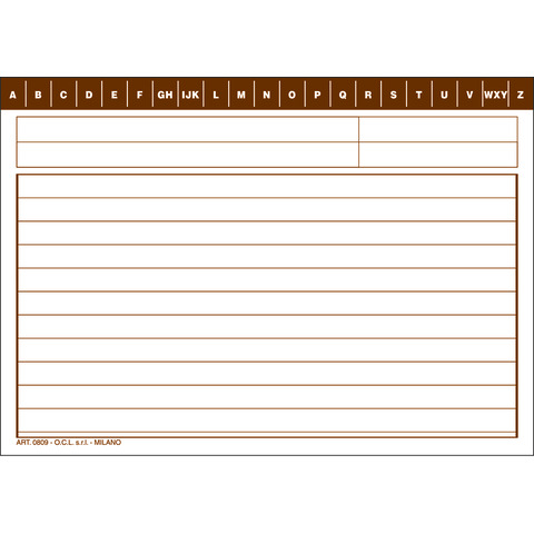 Schede rigate O.C.L. formato 14,8×10,5 cm – 0809