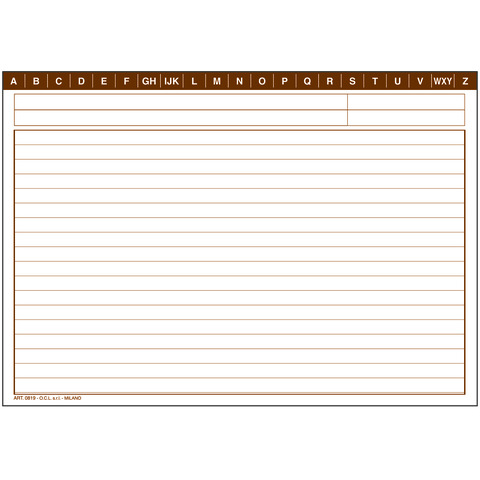 Schede rigate O.C.L. formato 21×14,8 cm – 0819