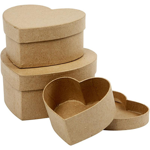 Scatole in cartapesta Creativ Company di varie misure a forma di cuore – conf. 3 pz – 263760